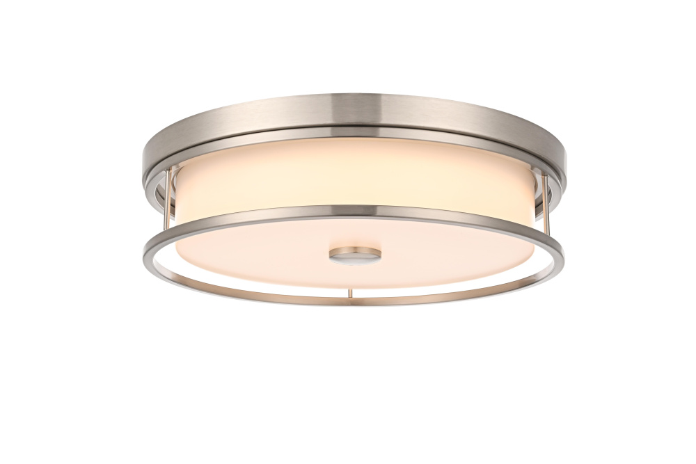 Kolson 16 inch LED Flush Mount in Polished Nickel