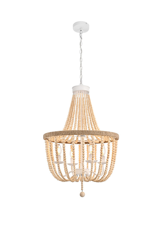 Jolie 20 inch Beaded Pendant in Beige