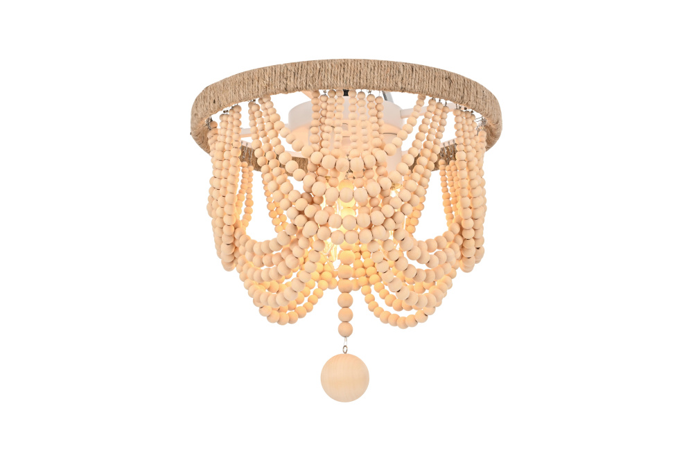 Jolie 12 inch Beaded Flush mount in Beige