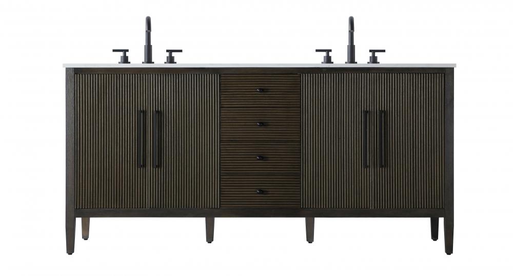 Vanity Cabinet 4Dr 3Dw 72x21.5x35 Chocolate Oak