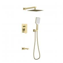 Elegant FAS-9004BGD - Petar Complete Shower and Tub Faucet with Rough-in Valve in Brushed Gold