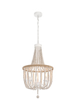 Elegant LD306D16WH - Jolie 16 inch Beaded Pendant in Antique White