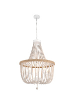 Elegant LD306D24WH - Jolie 24 inch Beaded Pendant in Antique White