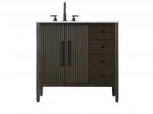 Elegant VF29636CO - Vanity Cabinet 2Dr 3Dw 36x21.5x35 Chocolate Oak