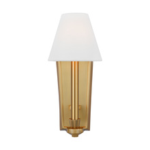 Visual Comfort & Co. Studio Collection AW1121BBS - Paisley transitional dimmable indoor 1-light tail sconce fixture in a burnished brass finish with wh