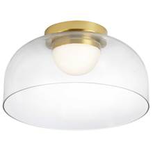 Dainolite NAD-1210LEDFH-AGB - 10W LED Nadine Flush Mount Aged Brass w/ Clear Glass