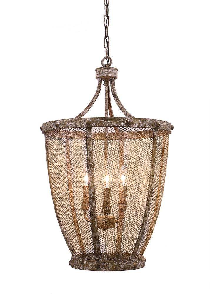 Estella 3 Light Caged Wire Bucket Pendant