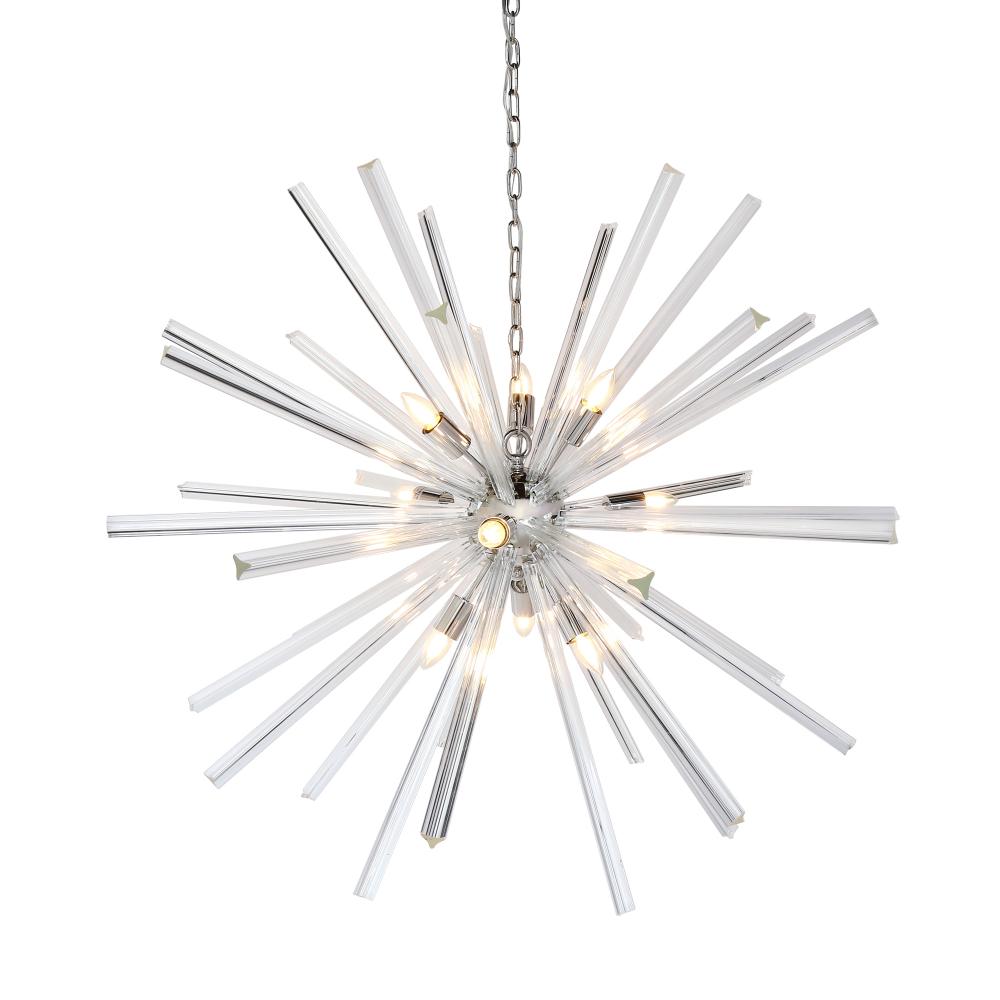Francis 19" Round x 16"High Gold Chandelier With Crystal