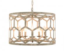 Light Citizen MILAD-22 - Milad Gray 5 Light Drum Chandelier, 22" Round