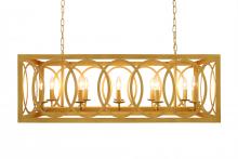 Light Citizen THIAGO -GD - Thiago Rectangular Gold 10-Light Chandelie